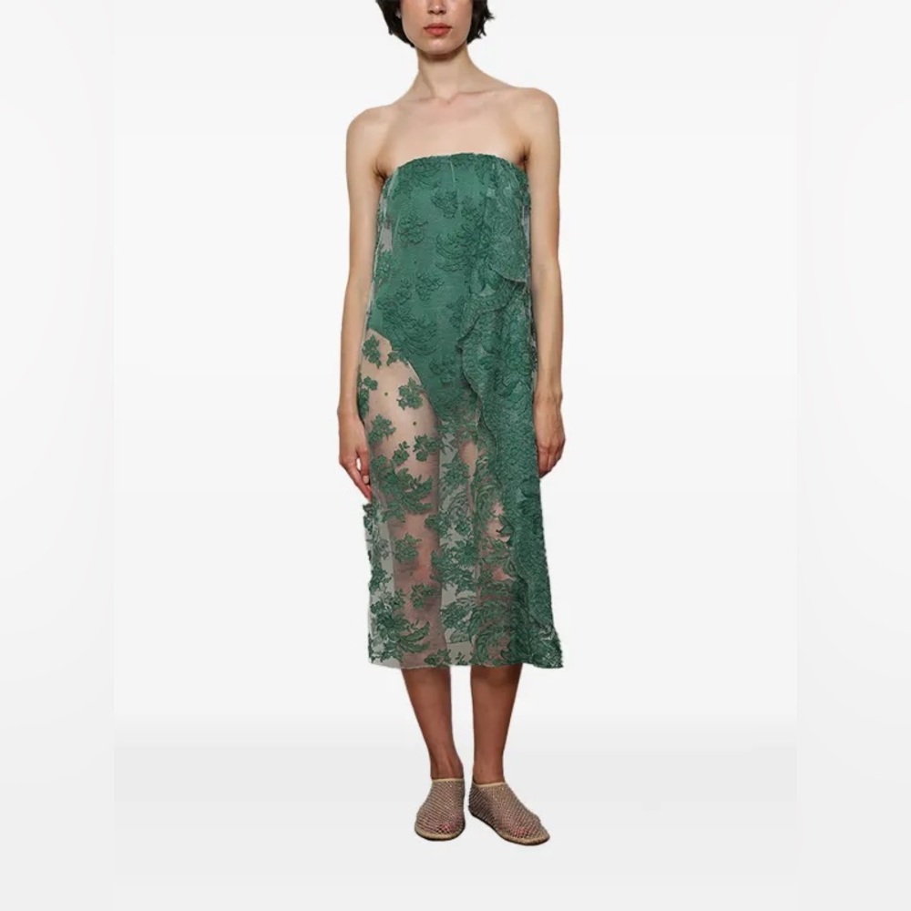 Christopher Esber Green Floating Strapless Dress